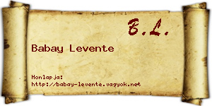 Babay Levente névjegykártya