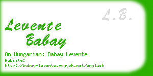 levente babay business card